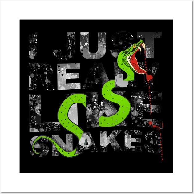 I Just Really Like Snakes Art Wall Art by Horisondesignz